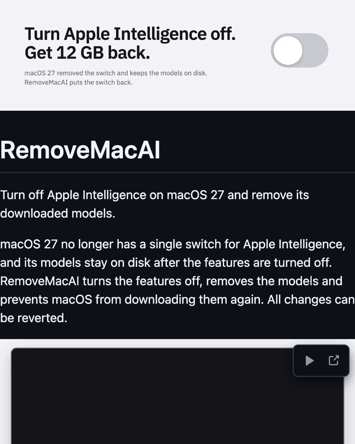 The RemoveMacAI repository page